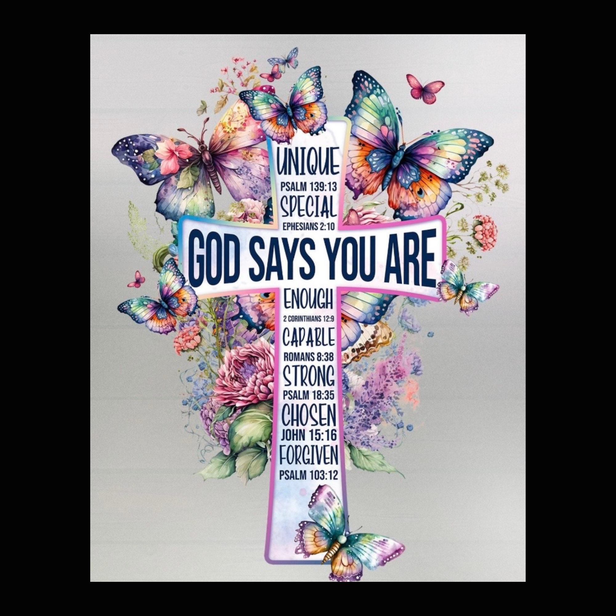 “God Says You Are” Butterfly Cross Tee