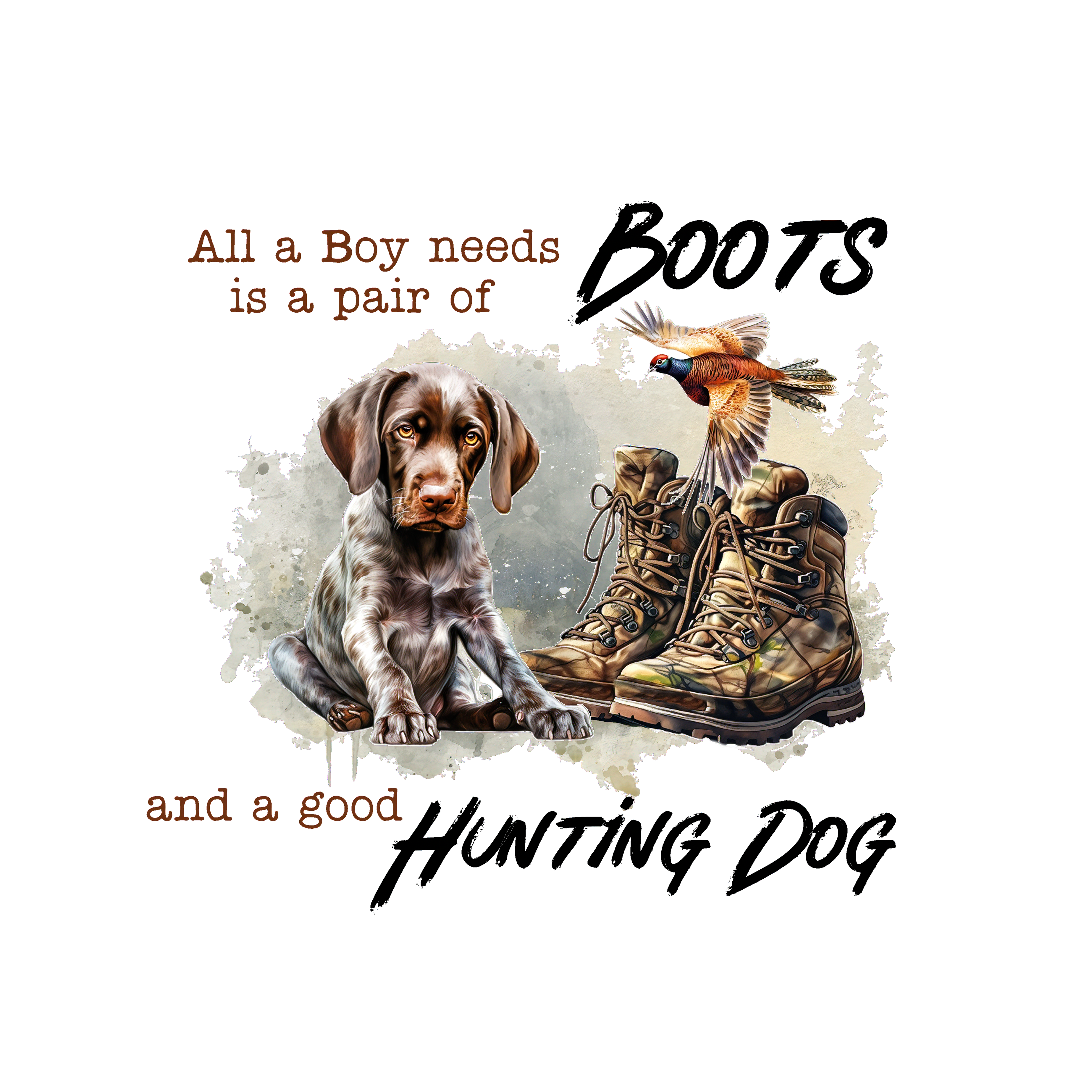 Boots Hunting Dog Boy