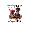 Brown Pointer And Pink Camo Boots