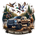 Ducks Bucks Trucks Ford - White
